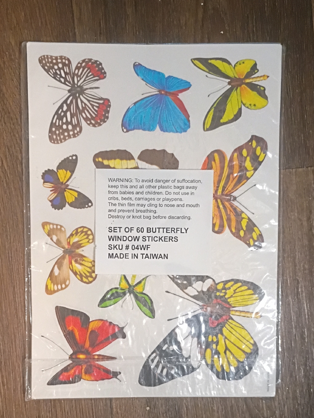 Butterfly Window Stickers - Multicolor Decorative Decals Set Of 60 BRAND NEW